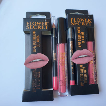 Flower secret lipstick and gloss set Matte