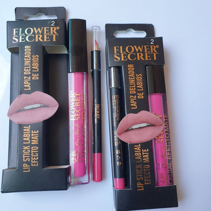 Flower secret lipstick and gloss set Matte