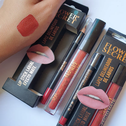 Flower secret lipstick and gloss set Matte