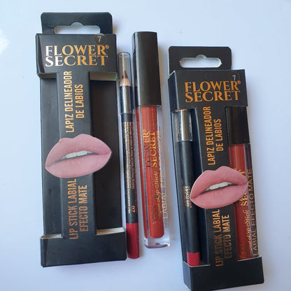 Flower secret lipstick and gloss set Matte