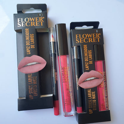 Flower secret lipstick and gloss set Matte