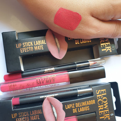 Flower secret lipstick and gloss set Matte