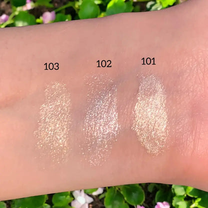 3 q beauty highlighter swatches