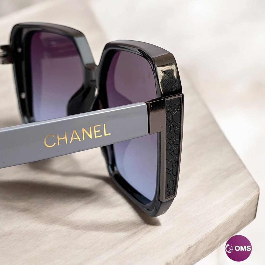 Chanel Sunglasse + Leather Pouch & Box