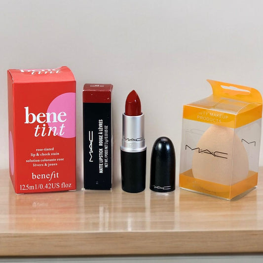 Benetint with mac lipstick with beauty blender deal