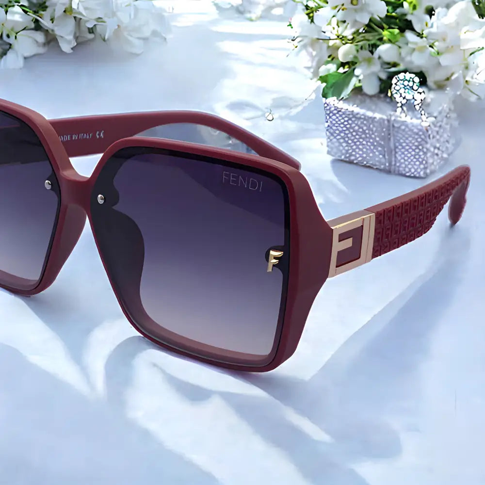 Fendi Sunglasses With Leather Case & Box - sunglasses