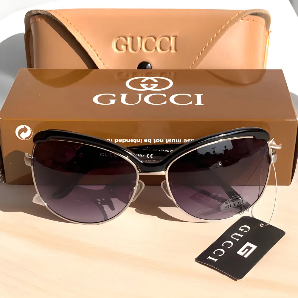 Gucci Sunglasses With Leather Case & Box - sunglasses